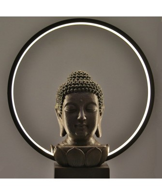 Lámpara Sobremesa Buda con Halo LED 38cm | Decoración Zen