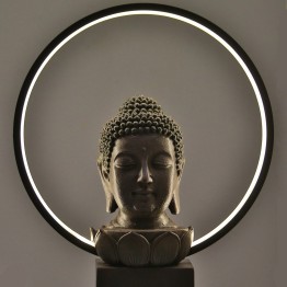 Lámpara Sobremesa Buda con Halo LED 38cm | Decoración Zen