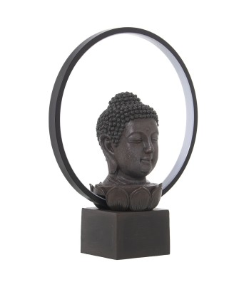 Lámpara Sobremesa Buda con Halo LED 38cm | Decoración Zen