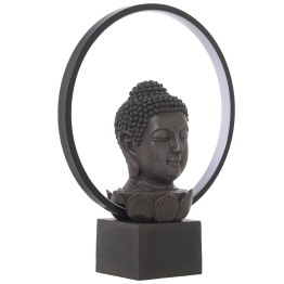 Lámpara Sobremesa Buda con Halo LED 38cm | Decoración Zen
