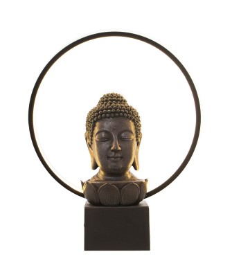 Lámpara Sobremesa Buda con Halo LED 38cm | Decoración Zen