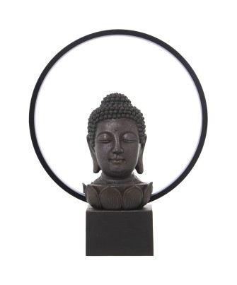 Lámpara Sobremesa Buda con Halo LED 38cm | Decoración Zen