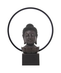 Lámpara Sobremesa Buda con Halo LED 38cm | Decoración Zen
