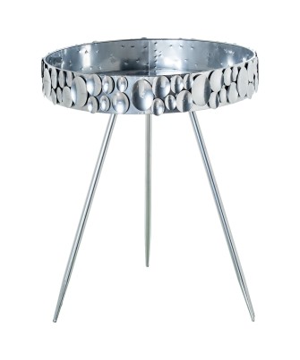 Mesa Auxiliar de Metal Plateado Ø51,5x62,5 cm | Comprar Online