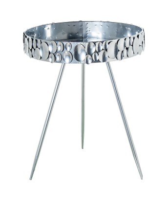 Mesa Auxiliar de Metal Plateado Ø51,5x62,5 cm | Comprar Online