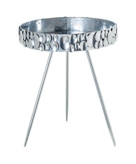 Mesa Auxiliar de Metal Plateado Ø51,5x62,5 cm | Comprar Online