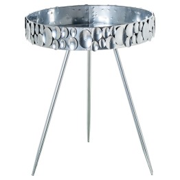 Mesa Auxiliar de Metal Plateado Ø51,5x62,5 cm | Comprar Online