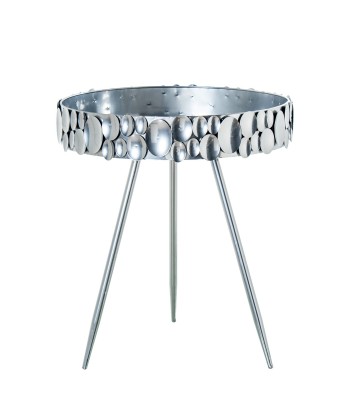 Mesa Auxiliar de Metal Plateado Ø51,5x62,5 cm | Comprar Online