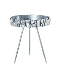 Mesa Auxiliar de Metal Plateado Ø51,5x62,5 cm | Comprar Online