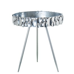 Mesa Auxiliar de Metal Plateado Ø51,5x62,5 cm | Comprar Online