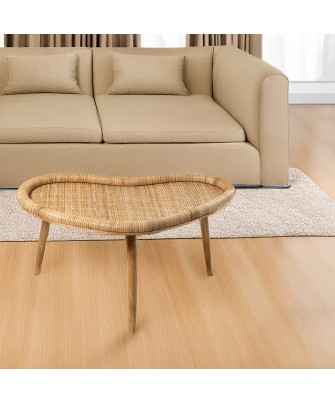 Mesa Auxiliar Ratán Natural 76x46x40 cm | Estilo Boho