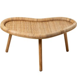 Mesa Auxiliar Ratán Natural 76x46x40 cm | Estilo Boho