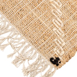 Alfombra Yute y Algodón Geométrica 80x160 cm | Decoración Boho