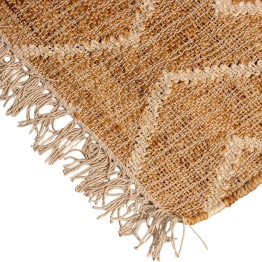 Alfombra Yute y Algodón Geométrica 80x160 cm | Decoración Boho