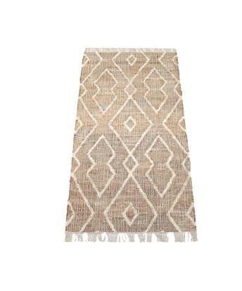 Alfombra Yute y Algodón Geométrica 80x160 cm | Decoración Boho