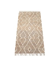 Alfombra Yute y Algodón Geométrica 80x160 cm | Decoración Boho