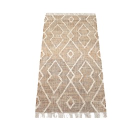 Alfombra Yute y Algodón Geométrica 80x160 cm | Decoración Boho