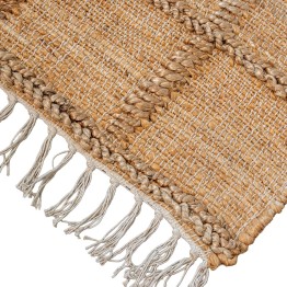 Alfombra Yute y Algodón Geométrica 80x160 cm | Decoración Boho