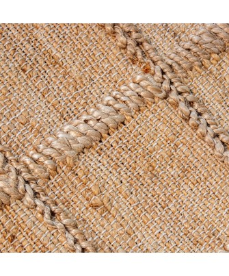 Alfombra Yute y Algodón Geométrica 80x160 cm | Decoración Boho