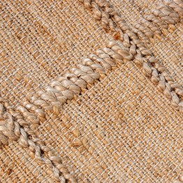Alfombra Yute y Algodón Geométrica 80x160 cm | Decoración Boho
