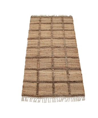 Alfombra Yute y Algodón Geométrica 80x160 cm | Decoración Boho