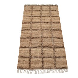 Alfombra Yute y Algodón Geométrica 80x160 cm | Decoración Boho