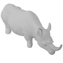 Figura Rinoceronte Cerámica Blanca 40x12x20 cm | Decoración