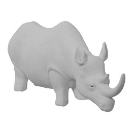 Figura Rinoceronte Cerámica Blanca 40x12x20 cm | Decoración