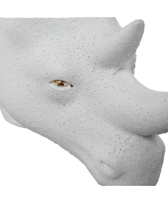 Figura Rinoceronte Cerámica Blanca 40x12x20 cm | Decoración