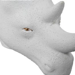 Figura Rinoceronte Cerámica Blanca 40x12x20 cm | Decoración