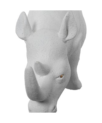 Figura Rinoceronte Cerámica Blanca 40x12x20 cm | Decoración