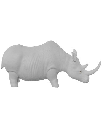 Figura Rinoceronte Cerámica Blanca 40x12x20 cm | Decoración