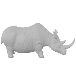 Figura Rinoceronte Cerámica Blanca 40x12x20 cm | Decoración