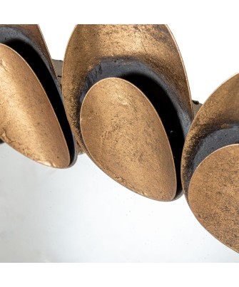 Espejo Pared Metal Dorado Ø70,5x4 cm | Decoración Elegante
