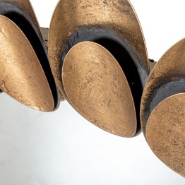 Espejo Pared Metal Dorado Ø70,5x4 cm | Decoración Elegante