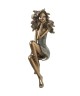 Figura de Resina Niña Sentada Dorada 37cm | Nova Decoración