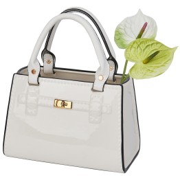 Figura Cerámica Bolso Blanco 24cm | Decoración Chic