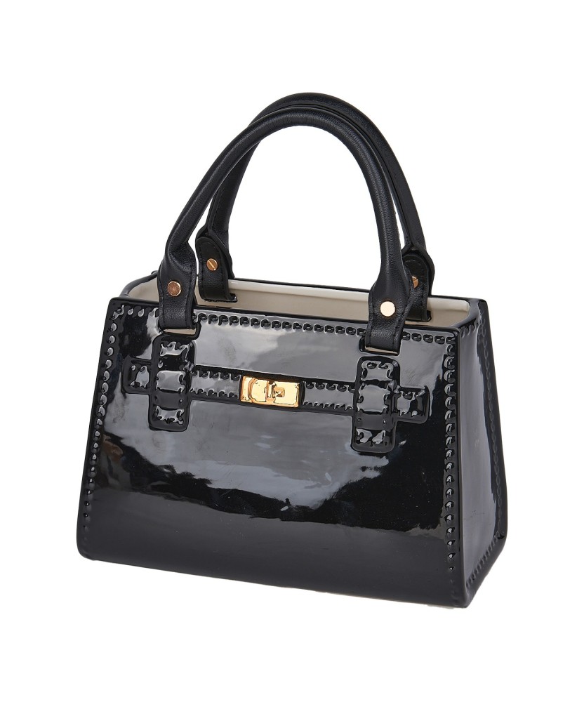 Figura Cerámica Bolso Negro 24cm | Decoración Chic