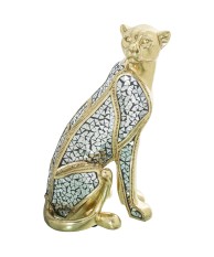 Figura Guepardo Resina Dorada 37cm | Decoración Salón