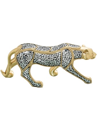 Figura Guepardo Resina Dorada 53cm | Decoración Aparador