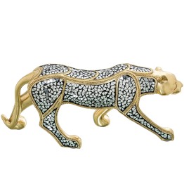 Figura Guepardo Resina Dorada 53cm | Decoración Aparador