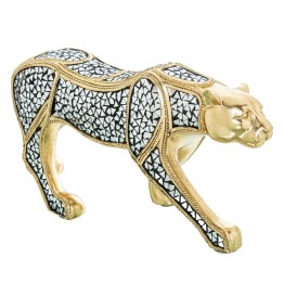 Figura Guepardo Resina Dorada 53cm | Decoración Aparador