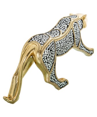 Figura Guepardo Resina Dorada 53cm | Decoración Aparador