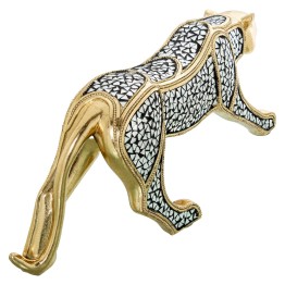 Figura Guepardo Resina Dorada 53cm | Decoración Aparador