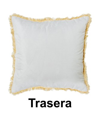 Cojín Terciopelo Flor Violeta Dorada 45x45cm | Textil Hogar