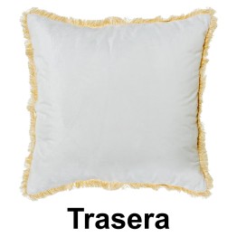 Cojín Terciopelo Flor Violeta Dorada 45x45cm | Textil Hogar