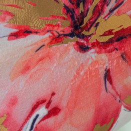 Cojín Terciopelo Flor Rosa Dorada 45x45cm | Textil Hogar