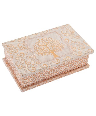 Joyero Metal Blanco/Oro Árbol de la Vida 20x13 cm | Compra Online