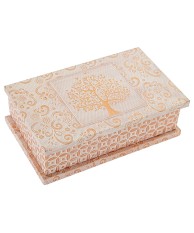 Joyero Metal Blanco/Oro Árbol de la Vida 20x13 cm | Compra Online