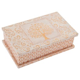 Joyero Metal Blanco/Oro Árbol de la Vida 20x13 cm | Compra Online